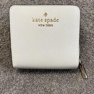 Kate Spade Light Gray Wallet with Gold Details